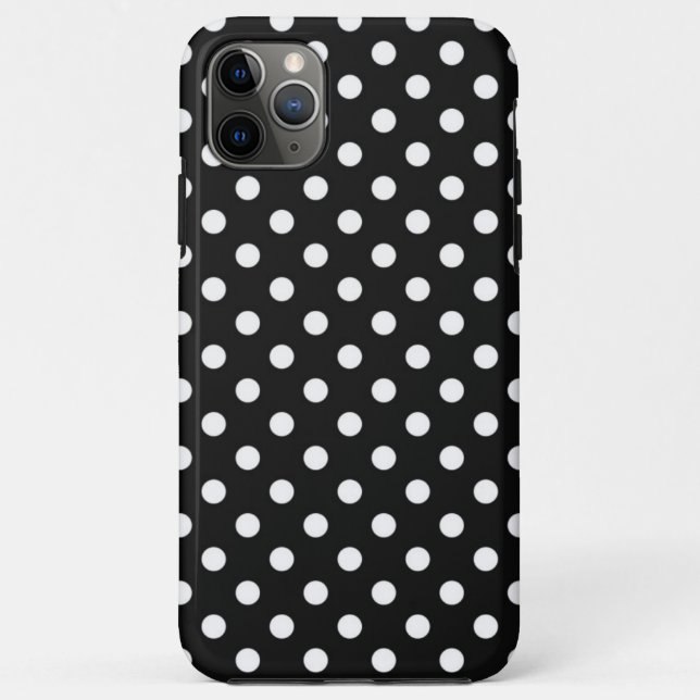 Coques Case-Mate iPhone Noir avec points blancs (Dos)