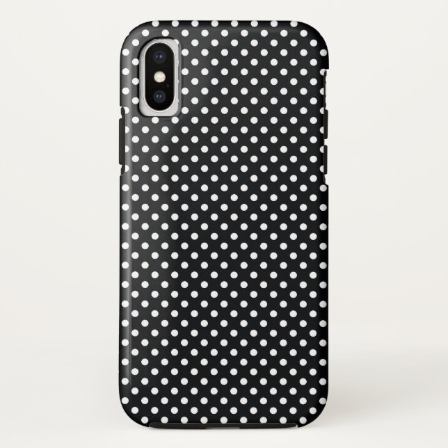 Coques Case-Mate iPhone Noir avec points blancs (Dos)