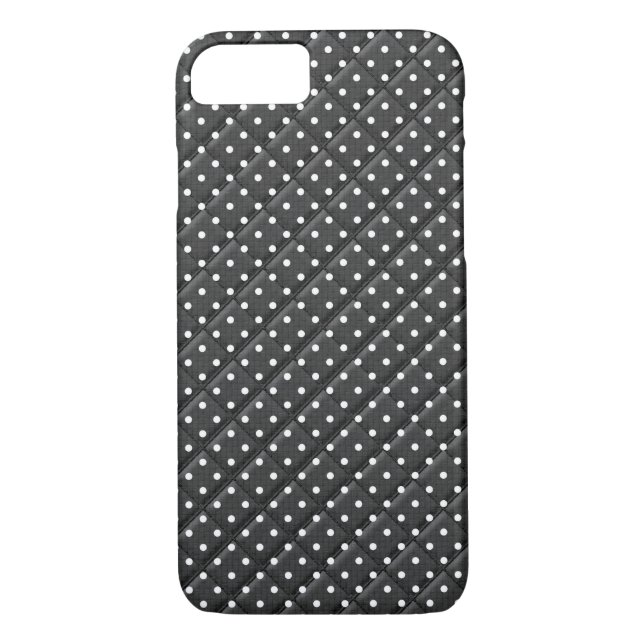 Coques Case-Mate iPhone noir avec pois blanc design (Dos)