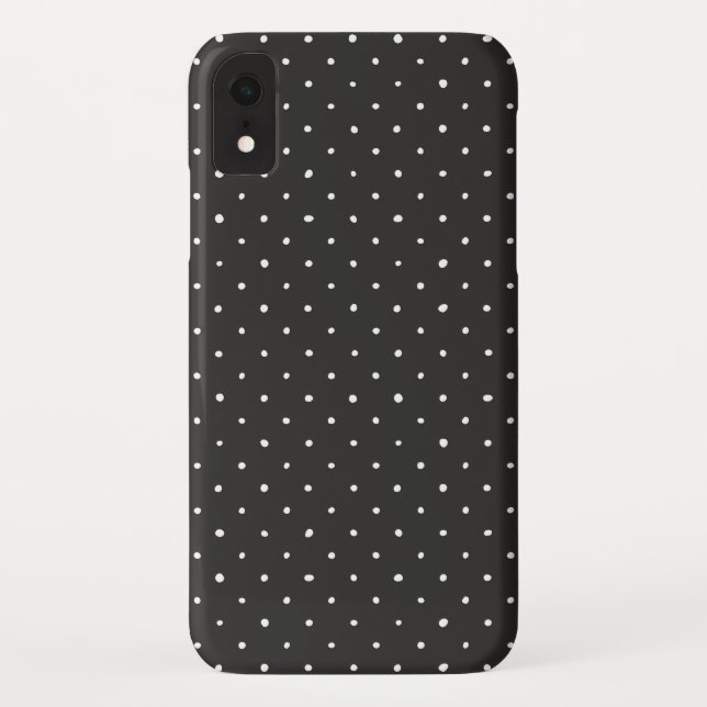 Coques Case-Mate iPhone noir avec pois blancs (Dos)