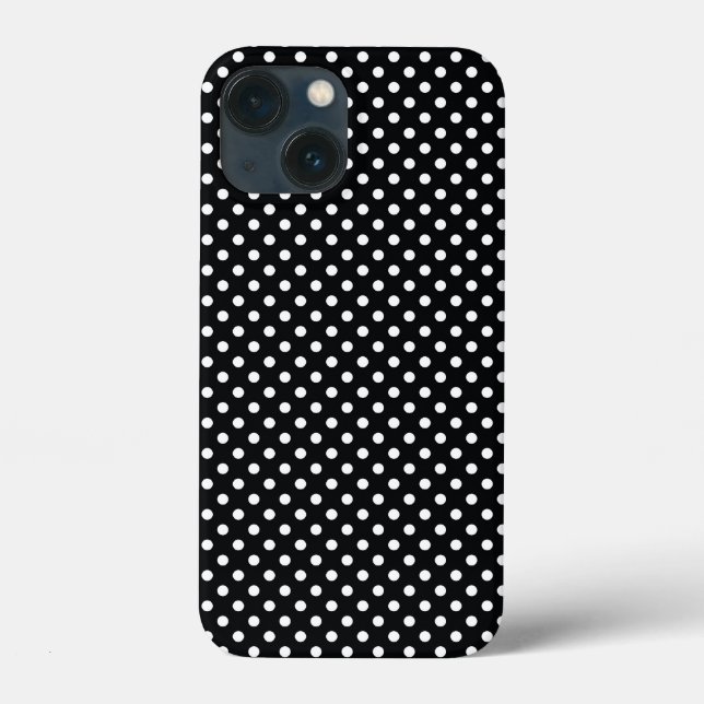 Coques Case-Mate iPhone Noir avec pois blancs (Verso)