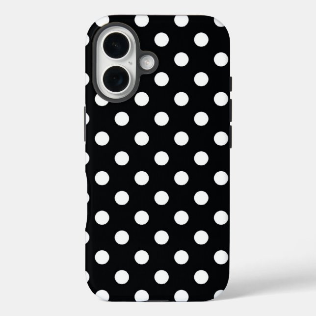 Coques Case-Mate iPhone Noir avec pois blancs (Verso)