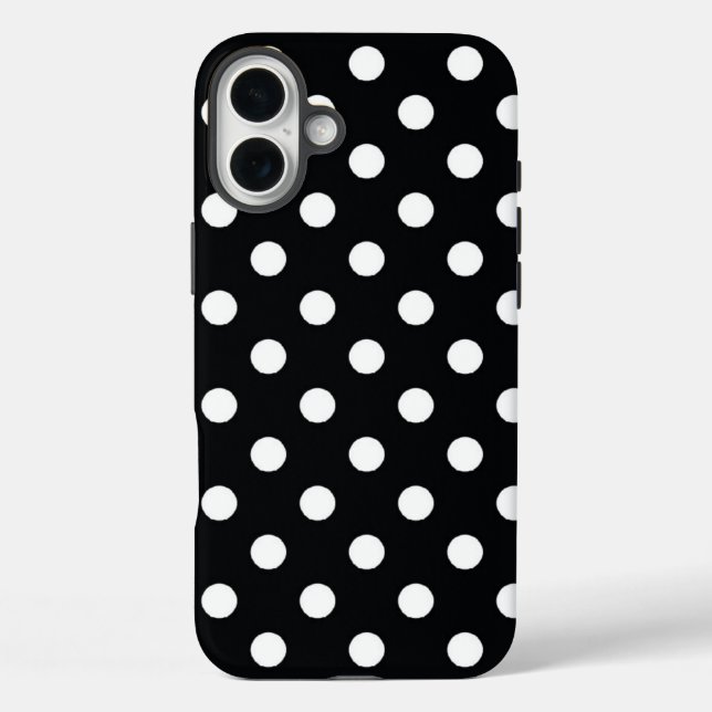 Coques Case-Mate iPhone Noir avec pois blancs (Verso)