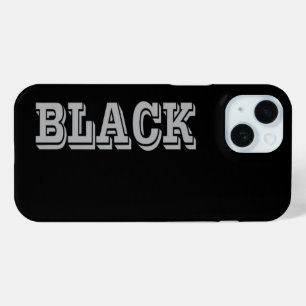 Coque Case-Mate iPhone Noir Avec Texte Gris Sur Couleur Solide Noir