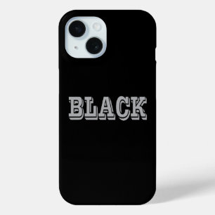 Coque Case-Mate iPhone Noir avec texte gris sur fond de couleur noire uni