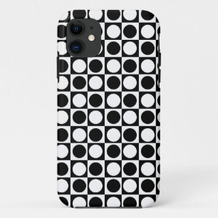 Case-Mate iPhone Case Noir blanc À damiers Pois