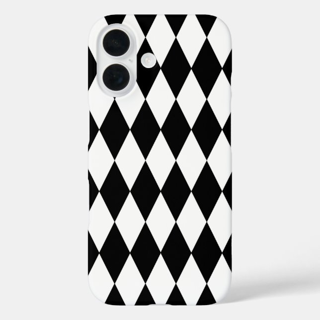 Coques Case-Mate iPhone Noir blanc Arlequin Diamonds Motif Design (Verso)