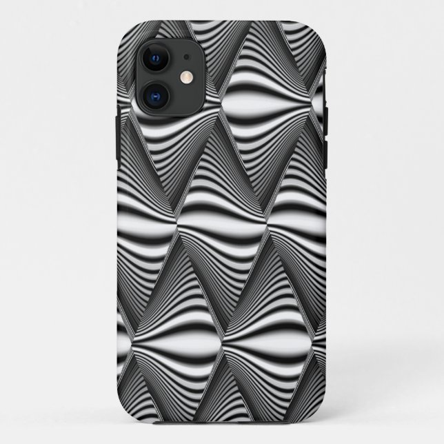 Coques Case-Mate iPhone Noir & Blanc Diamond Warp | Illusion 3D (Dos)