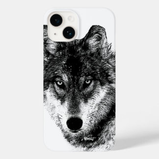 Coque Pour iPhone 14 Noir Blanc Inspiration Wolf Eyes
