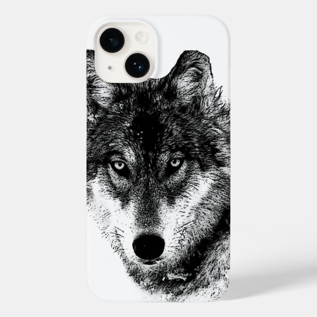 Coques Case-Mate iPhone Noir Blanc Inspiration Wolf Eyes (Verso)