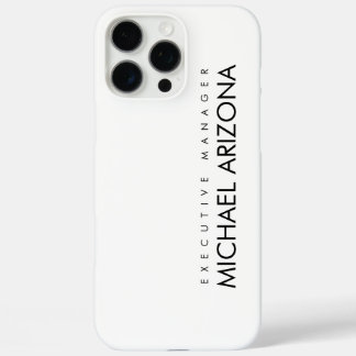 Coque iPhone 16 Pro Max Noir & Blanc Minimaliste Simple Plaque Moderne