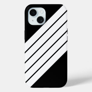 Coque Case-Mate iPhone Noir blanc rayé les années 70 80s Retro Racing ray