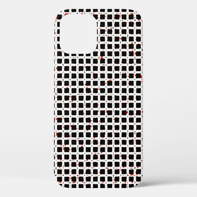 Coques Case-Mate iPhone Noir blanc rouge Abstrait Motif chic (Verso)