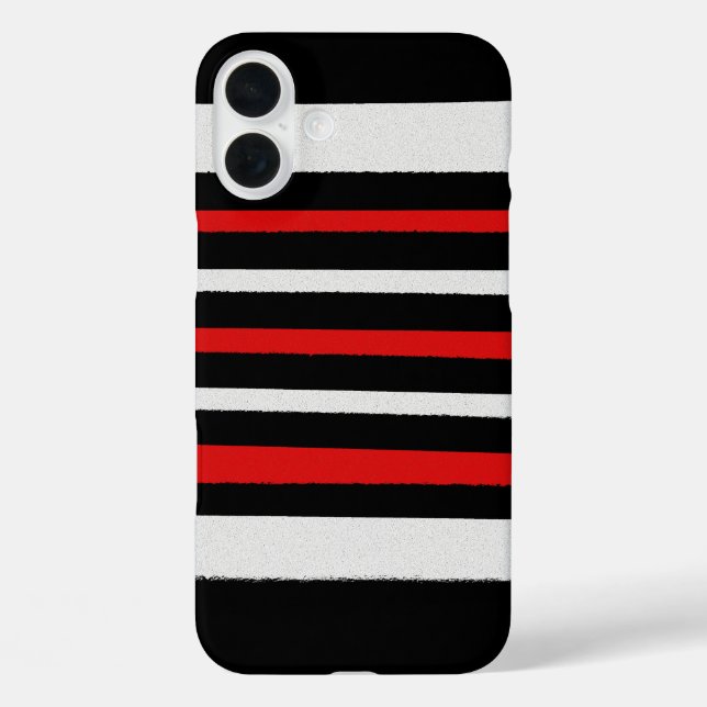 Coques Case-Mate iPhone Noir Blanc Rouge Cool Motifs simples (Verso)