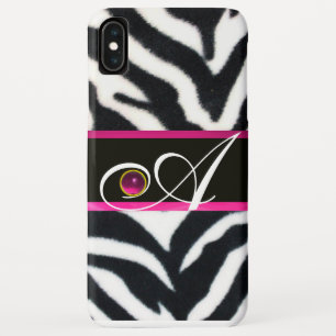 COQUE Case-Mate iPhone NOIR BLANC ZEBRA FOUR FUCHSIA ROSE GEM MONOGRAM