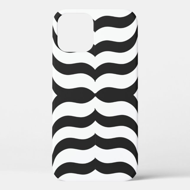 Coques Case-Mate iPhone noir + blanc zèbre rayure motif moderne (Verso)