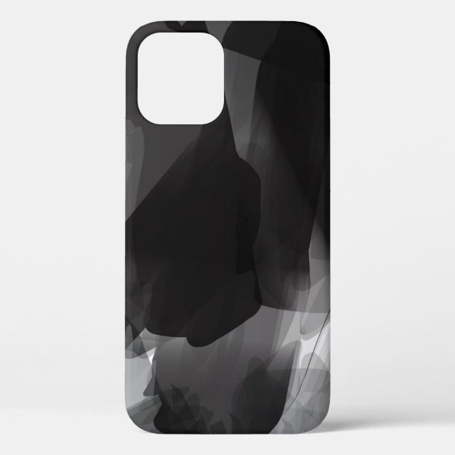 Coques Case-Mate iPhone Noir brossé et blanc Peint Abstrait fond (Verso)