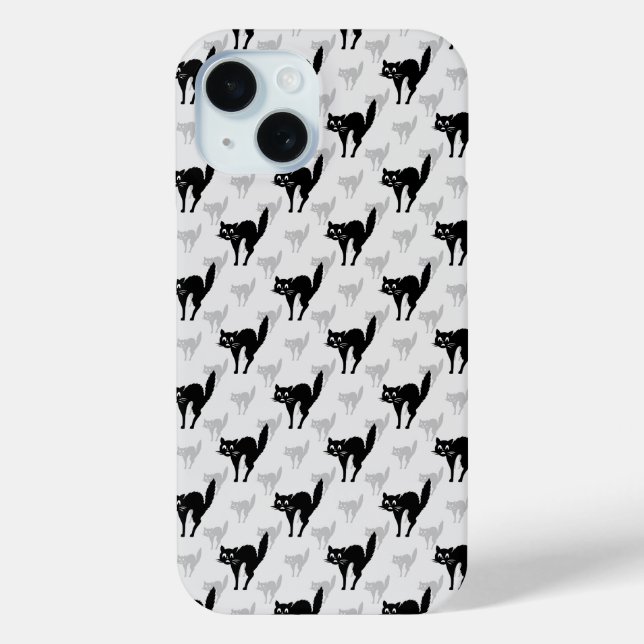 Coques Case-Mate iPhone Noir Chat Shadow Silhouette Motif Design (Verso)