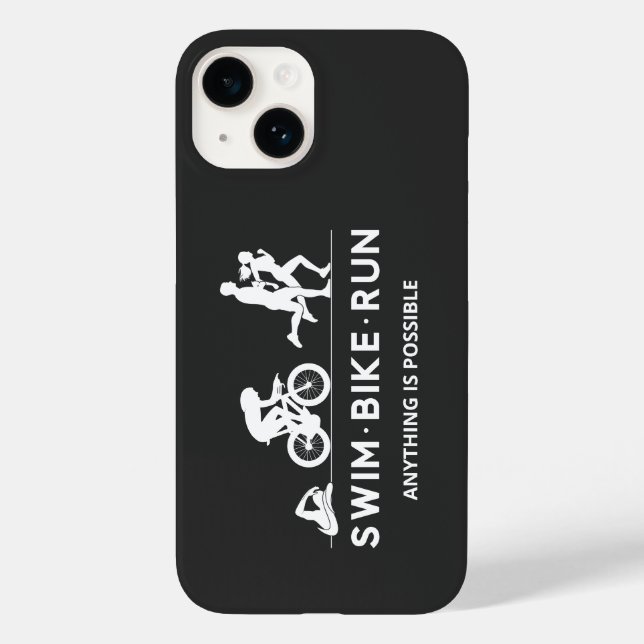 Coques Case-Mate iPhone Noir ・ Course à vélo de natation Triathlon série d (Verso)