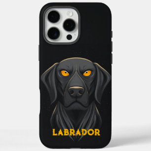 Coque iPhone 16 Pro Max Noir de récupération Labrador en colère