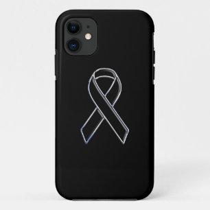Coque iPhone 11 Noir de style de chrome sur la conscience noire de