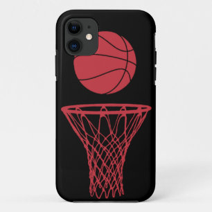 Coque iPhone 11 noir de taureaux de silhouette de basket-ball de