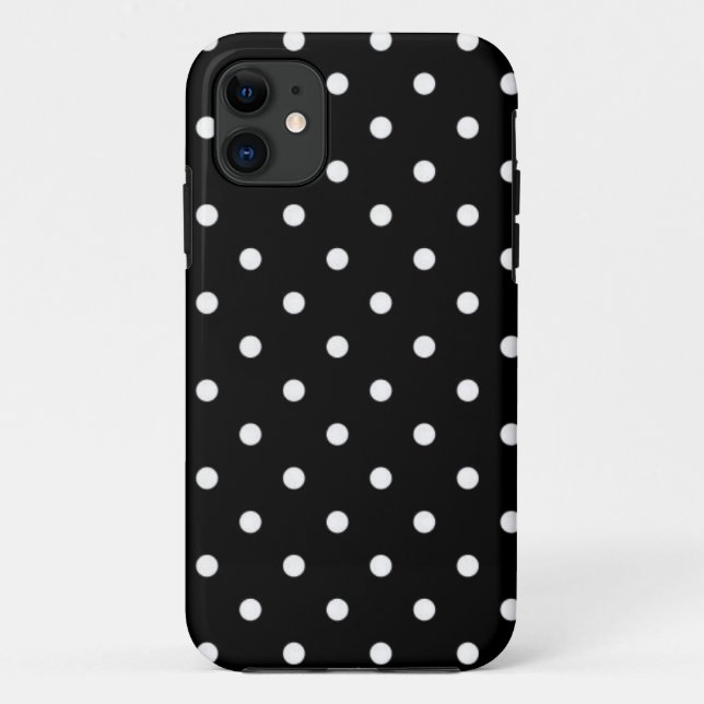 Coques Case-Mate iPhone Noir et blanc à pois (Dos)