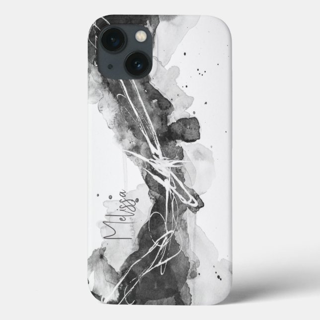 Coques Case-Mate iPhone Noir et blanc abstrait masculin (Verso)