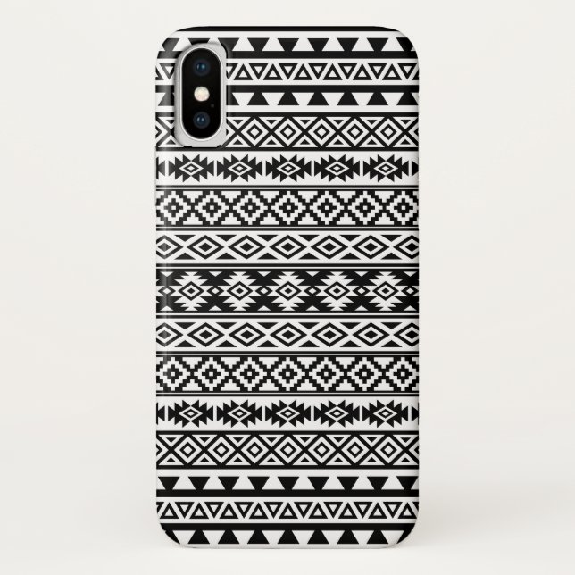 Coques Case-Mate iPhone Noir et blanc de motif stylisés par Aztèque (Dos)