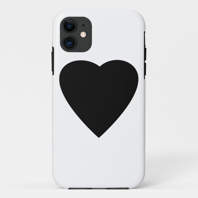 Coques Case-Mate iPhone Noir et Blanc Love Heart Design. (Dos)