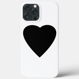 iPhone 13 Pro Max Coque Noir et Blanc Love Heart Design.