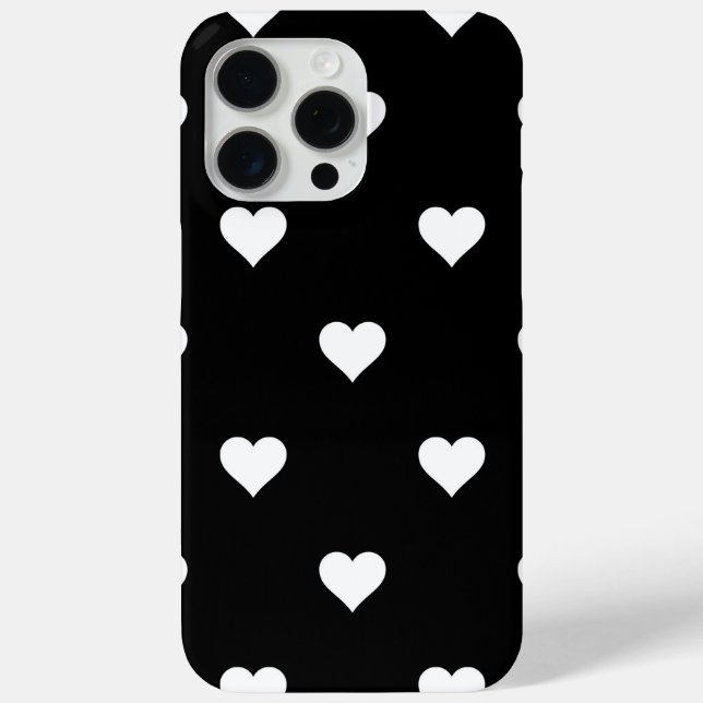 Coques Case-Mate iPhone Noir et blanc mignon Motif de coeur simple (Verso)