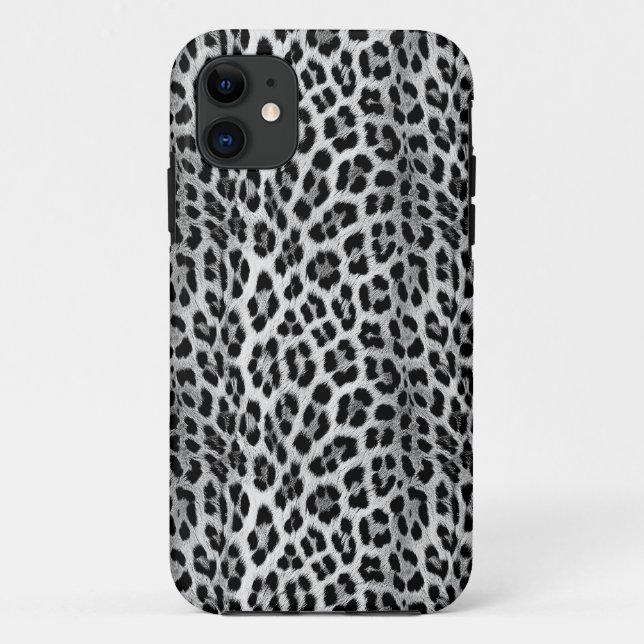Coques Case-Mate iPhone Noir et blanc monochrome, léopard motif (Dos)