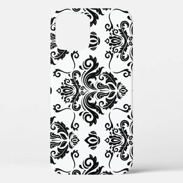 Coques Case-Mate iPhone Noir et blanc oriental : Texture classique (Verso)
