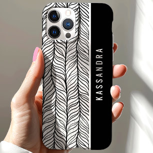 Coque Case-Mate iPhone Noir Et Blanc Porte-Noir Nom Personnalisé