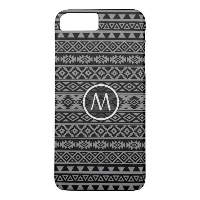 Coques Case-Mate iPhone Noir et gris stylisés I de Ptn d'Aztèque (Dos)
