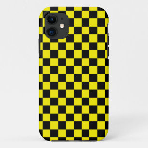 Coque Case-Mate iPhone Noir et jaune Checkered