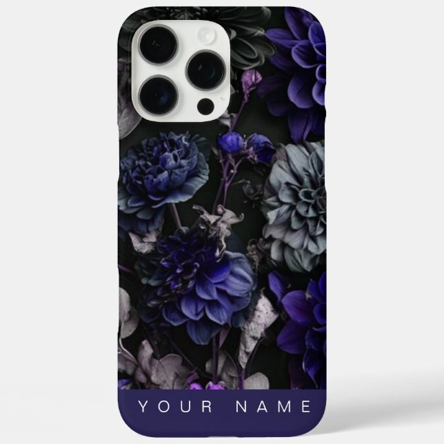 Coques Case-Mate iPhone Noir Garden Blue (Verso)