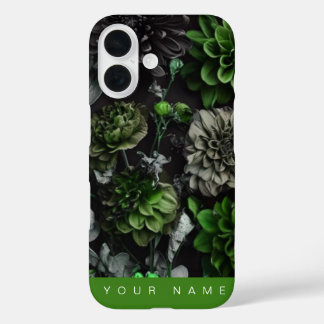 Coque Pour iPhone 16 Noir Garden Green