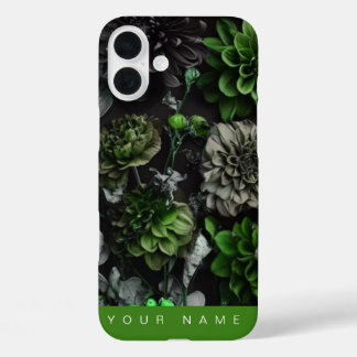 Coque Pour iPhone 16 Plus Noir Garden Green