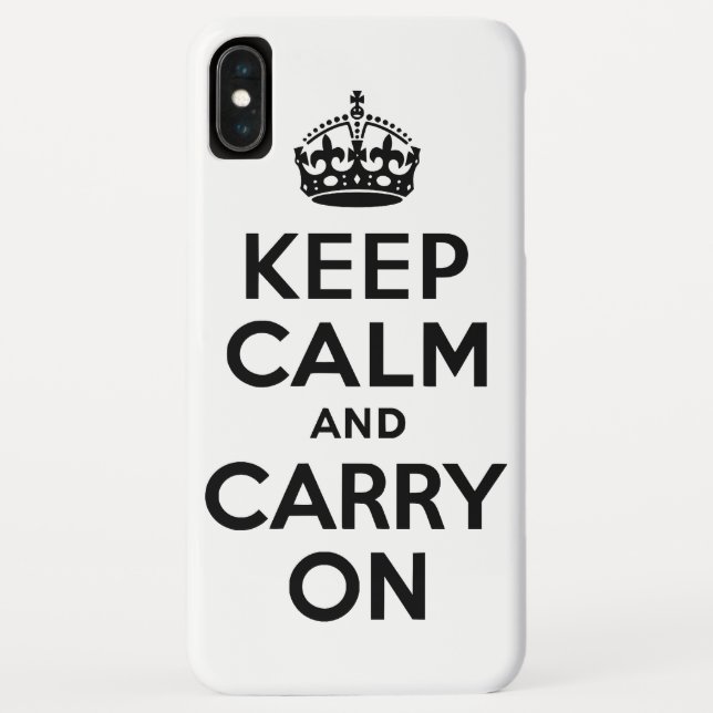Coques Case-Mate iPhone Noir Garder le calme et continuer sur Coque-Mate C (Dos)