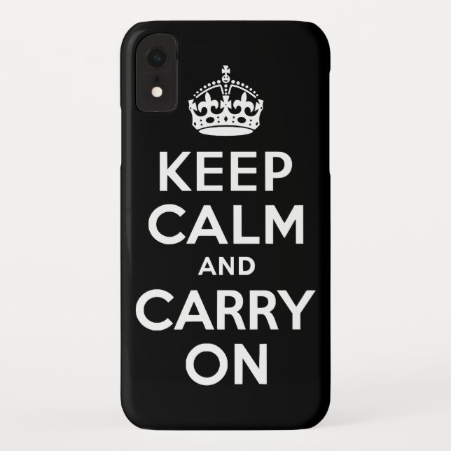 Coques Case-Mate iPhone Noir Gardez le calme et continuer (Dos)