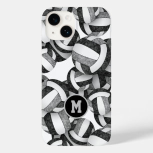Coque Case-Mate iPhone Noir gris monogrammed filles volleyball