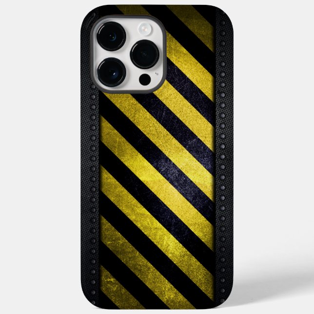 Coques Case-Mate iPhone Noir Jaune Danger Stripes Ingénieur de constructio (Verso)