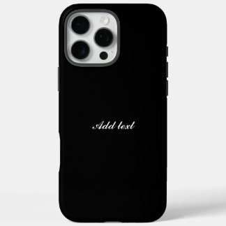 Coque iPhone 16 Pro Max Noir, modèle simple et élégant,