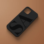 Coque Case-Mate iPhone Noir moderne initial minimal contemporain<br><div class="desc">Monogramme initial noir moderne minima design de boîtier de téléphone contemporain.</div>