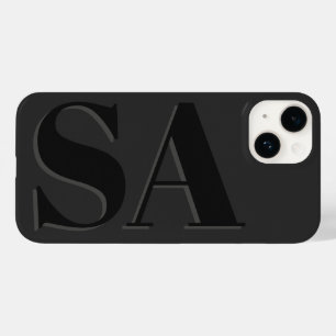 Coque Case-Mate iPhone Noir moderne initial minimal contemporain