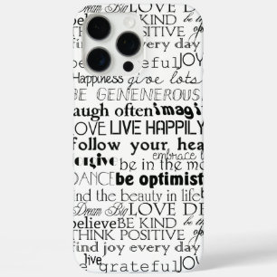 Coque iPhone 16 Pro Max Noir mots inspirants Noël
