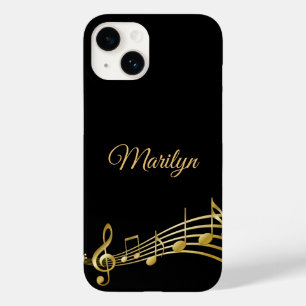 Coque Case-Mate iPhone Noir or notes monogramme