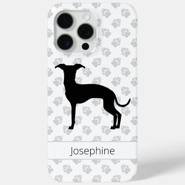Coques Case-Mate iPhone Noir (Ou Votre Couleur) Silhouette Iggy Avec Nom (Verso)